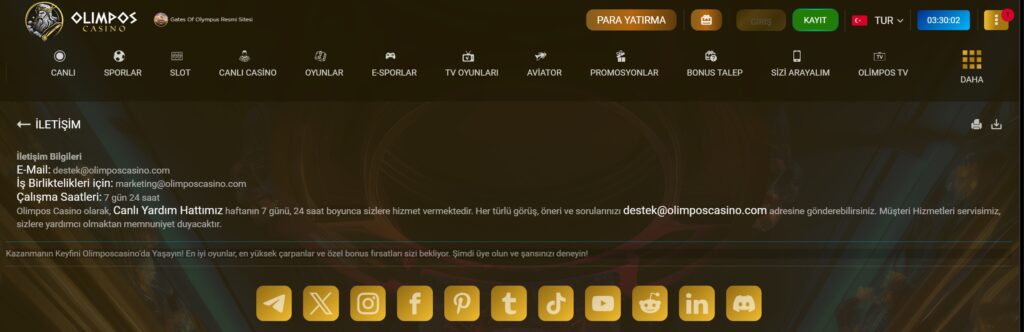 olimposcasino iletişim