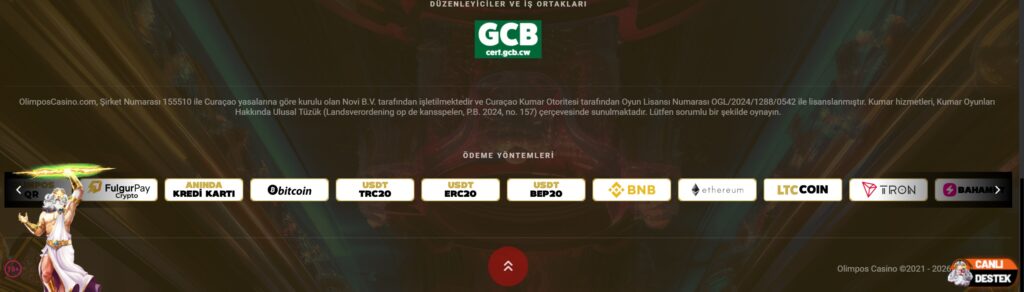 olimposcasino lisans bilgileri